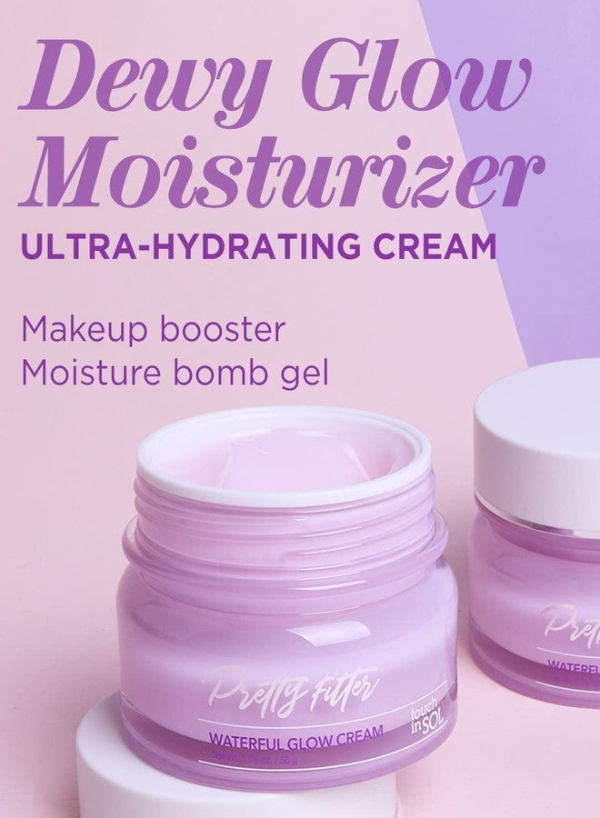 تاتش إن سول كريم جل مرطب للوجه من تاتش إن سول، 1.76 أونصة - كريم خفيف الوزن للنهار والليل، غني بحمض الهيالورونيك والكولاجين - كريم بريتي فلتر لإشراقة مائية - Image 2